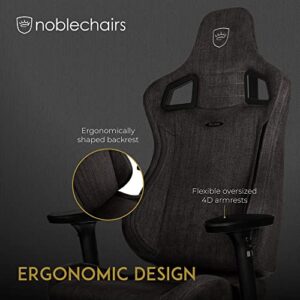 noblechairs Epic TX : Chaise de Gamer Confortable en Tissu Respirant Anthracite