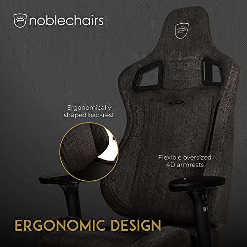 noblechairs Epic TX : Chaise de Gamer Confortable en Tissu Respirant Anthracite