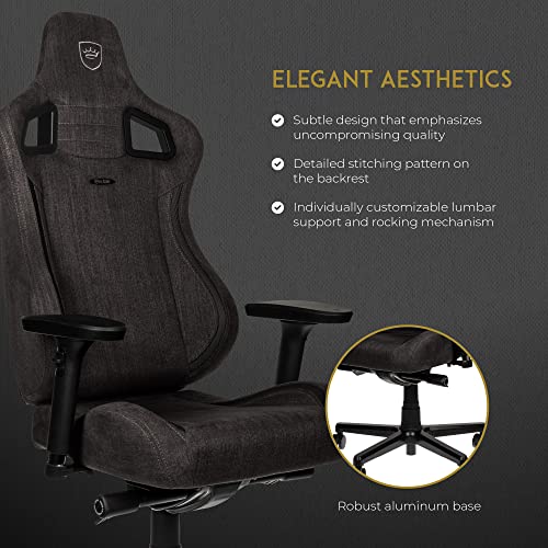 noblechairs Epic TX : Chaise de Gamer Confortable en Tissu Respirant Anthracite