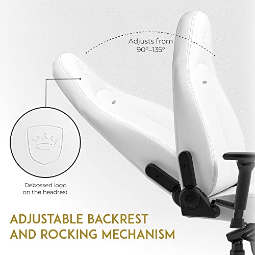 noblechairs Icon White Edition – Chaise Gaming Ergonomique 150kg avec Coussin Inclus