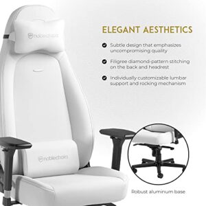 noblechairs Icon White Edition – Chaise Gaming Ergonomique 150kg avec Coussin Inclus