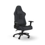 Chaise de jeu Corsair TC100 en tissu relaxé, gris/noir, taille unique