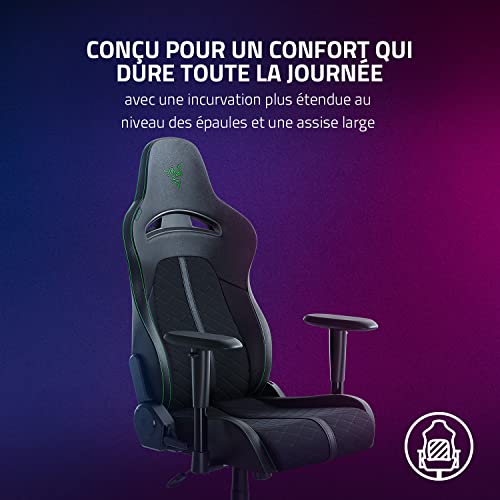 Razer Enki X : Chaise de jeu avec support lombaire réglable en noir/vert