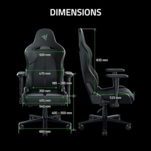 Razer Enki X : Chaise de jeu avec support lombaire réglable en noir/vert