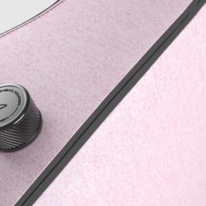 Chaise gaming rose avec bouton réglage lombaire Titan.